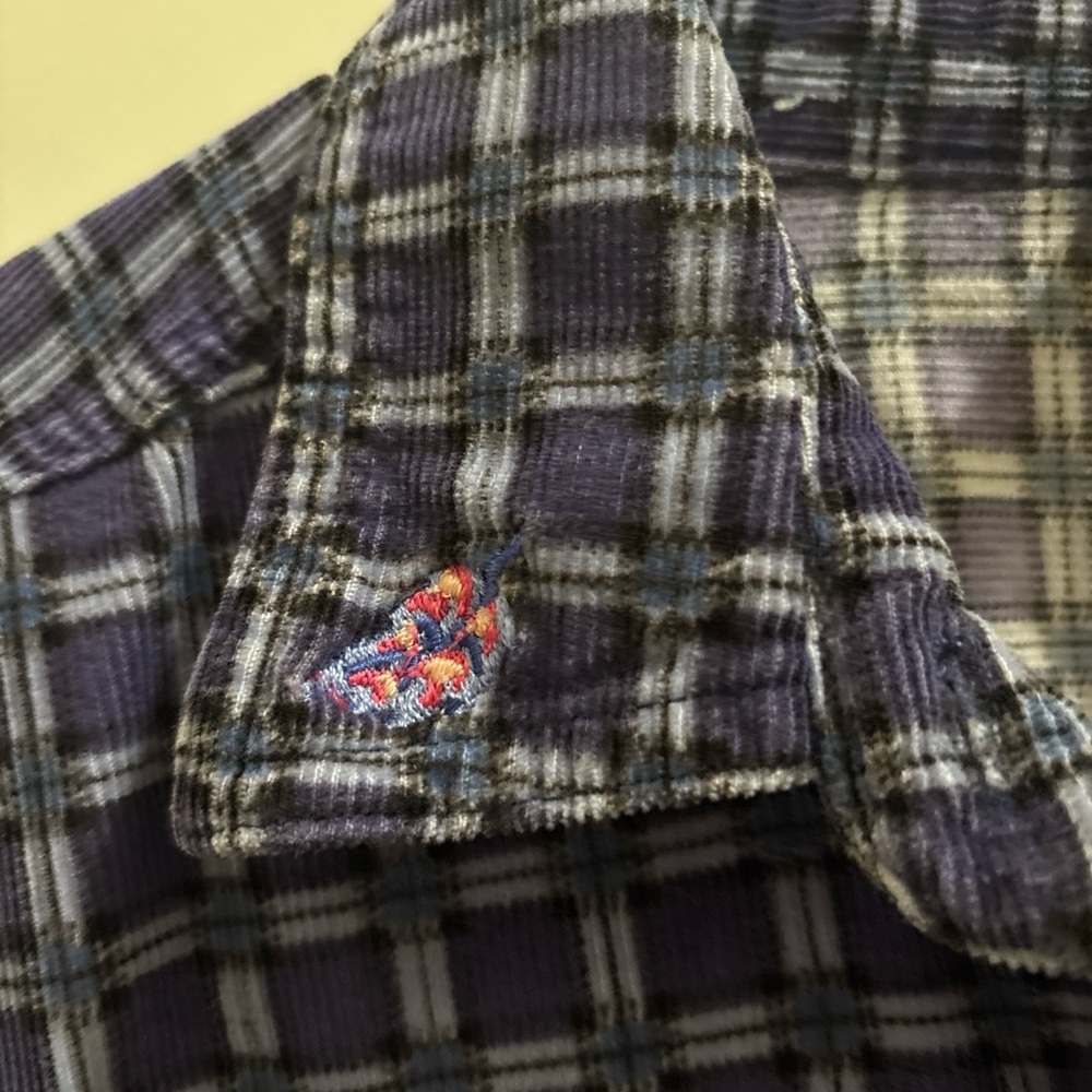 Vintage Disney Pooh Eeyore Womens Long Sleeve Button Shirt Plaid Corduroy Large - Picture 4 of 7